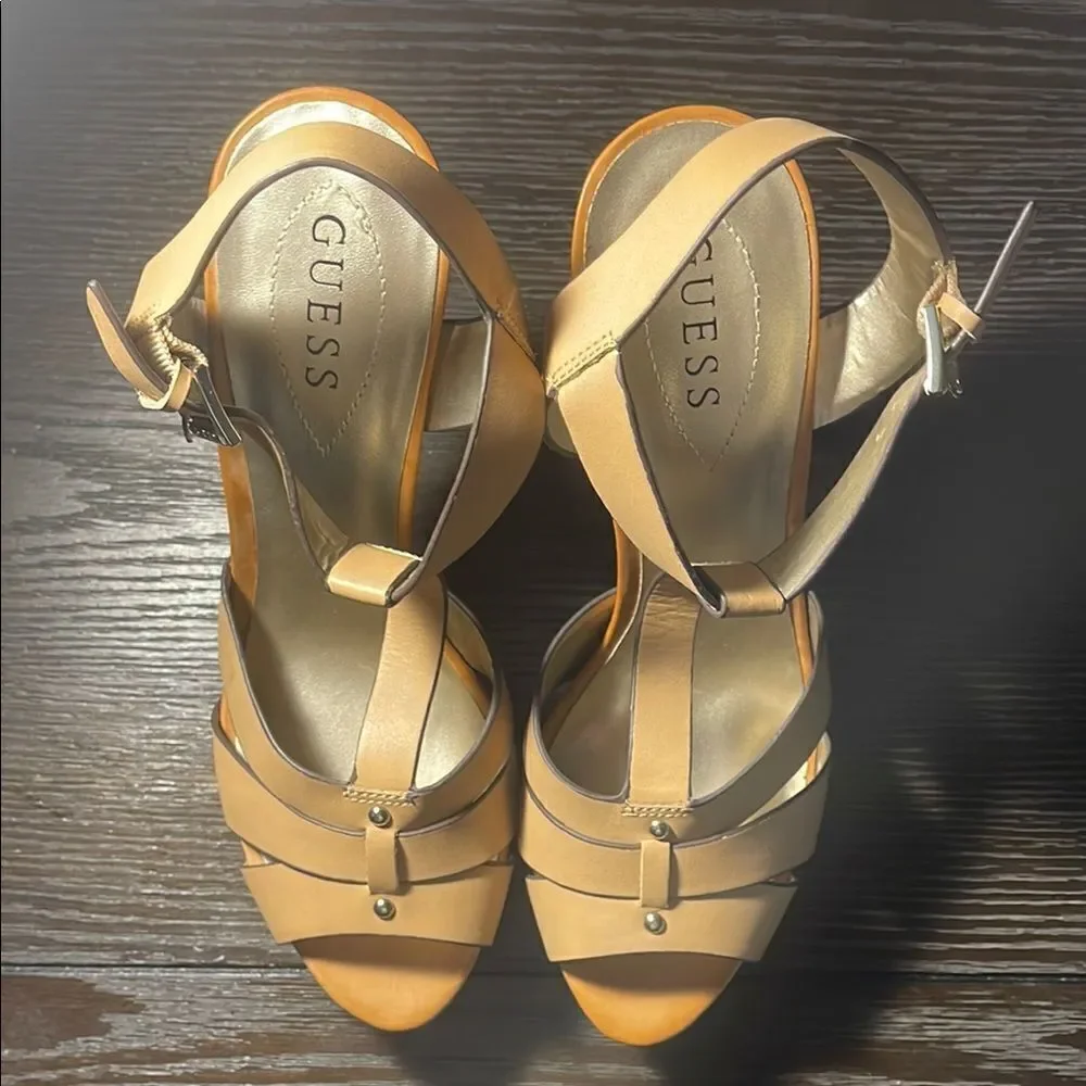 Guess Tan Strappy Heel